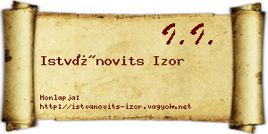 Istvánovits Izor névjegykártya